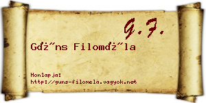 Güns Filoméla névjegykártya